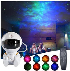 Luminaria Led Projetor De Luz Astronauta Galaxy Nebuloso